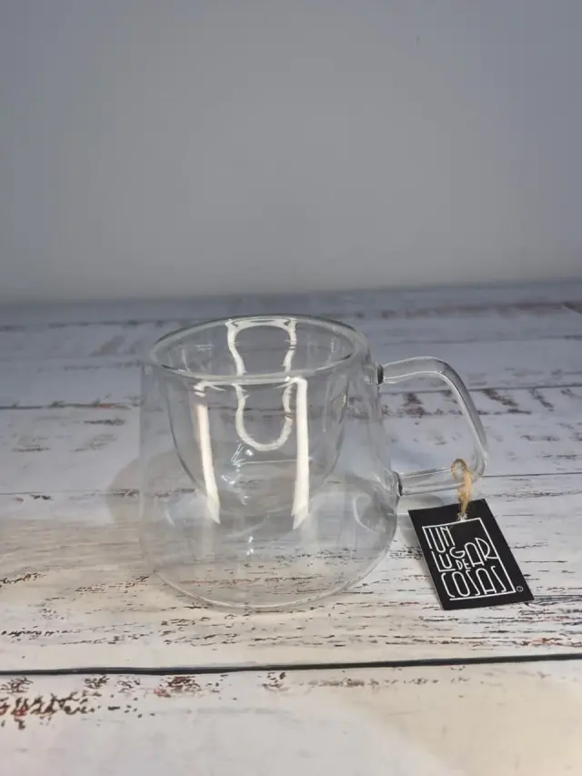 Taza de vidrio doble pared – diseño moderno